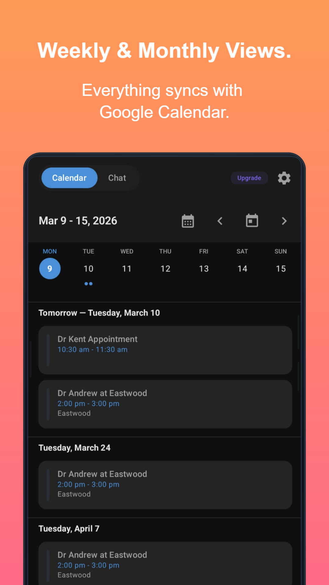 Cosmos Calendar screenshot